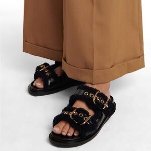 New with Tag Marni Fussbett leather and shearling sandals 37